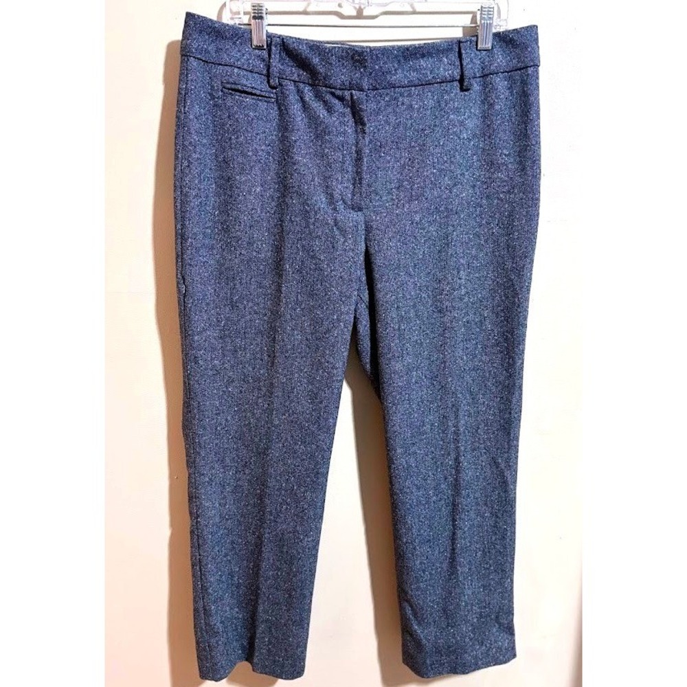 Talbots Newport Womens Wool‎ Blend Herringbone Career Dress Pants Size 12 Blue